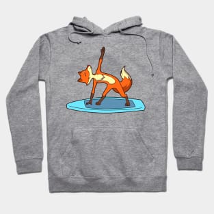 Cartoon Fuchs macht SUP Yoga Hoodie